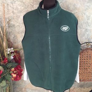 New York nfl Jets fleece vest, Logo chest & zipper